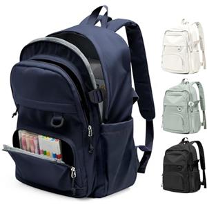 pectodox Zaino Scuola Superiore Media Ragazzo, Zaino Impermeabile Multitasche Donna Università, Zainetto Uomo Porta PC 14 Pollici Leggero, Zaini da viaggio Backpack,Blu Notte
