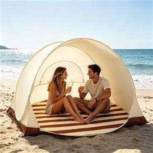 Generic Tenda da spiaggia pop-up per 3-4 persone, 120 x 100 cm, con protezione UV 50+, portatile e automatica, ideale per campeggio, giardino e spiaggia