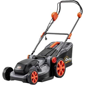 Outsunny Tagliaerba Elettrico 1800W con Funzione Mulching 40cm GrigioChiaro | Sacco da 50L, Tosaerba Elettrico, Manico Staccabile Regolabile, 6 Altezza di Taglio 25-75 mm