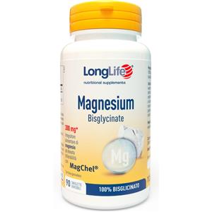 LONGLIFE Srl Longlife magnesium bisglycinate 90 tavolette divisibili senza glutine - LONGLIFE - 990086213