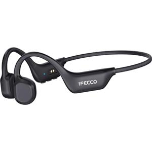 I love e iFecco IFECCO Cuffie Conduzione Ossea Bluetooth 6.0 - Auricolari a Conduzione Ossea IP67 Impermeabili con Microfono,Cuffie Sportive Senza Fili per Ciclismo,Corsa e Allenamento