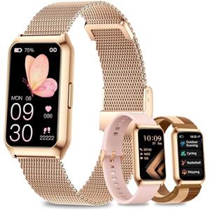 Fitoncloud Orologio Smartwatch Donna, 1.47"HD Smart Watch con Cassa in Alluminio, Sonno SpO2 Cardiofrequenzimetro Contapassi, Batteria Fino a 7 Diorni, Impermeabil IP68 Smart Watch per Android iOS