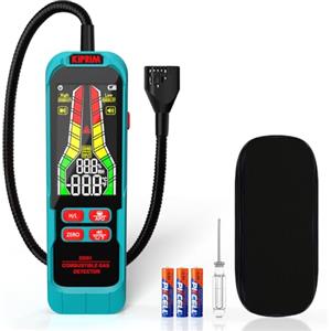 Kiprim Rilevatore Gas Fughe Metano Propano Sonda 24cm Allarme Acustico Portatile | KIPRIM Rilevatore Perdite Gas Combustibili Misurazione RH TEMP Sensore Digitale Preciso Per Gas Portatile Professionale -GD01