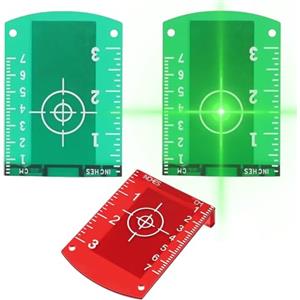 Cryptisg 3 Pezzi Bersaglio Laser Magnetica, Robusto e Durevole Target Laser con Riflettori, Alta Qualità e Squisita Livella Elettronica Magnetica, per Strumenti di Misurazione, Allineamento Livelli