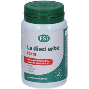 le dieci erbe ESI - Le Dieci Erbe +Forte, Integratore Alimentare Vegetale con Tarassaco, Lassativo Naturale Contro Stitichezza e Flatulenza, Regola il Transito Intestinale, Senza Glutine, Vegan, 100 Ovalette