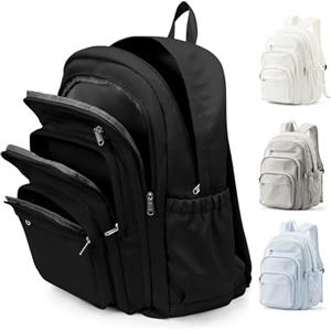 pectodox Zaini Scuola Superiore Ragazzo, Zaino Scuola Media Ragazza Waterproof, Zaino Università Donna PC 14 Pollici Leggero，Zaini Capiente Multitasche Uomo(Nero)