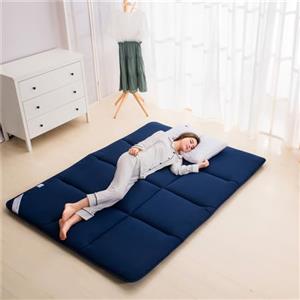 DSAoTeng Materasso da pavimento DSAoTeng, morbido e traspirante, tatami giapponese, portatile e arrotolabile, spesso e pieghevole, per dormitorio studenti (blu scuro, 90 x 200 cm)
