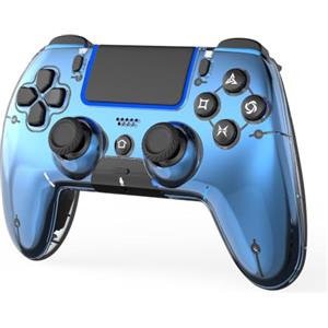 BETMI Controller Wireless per PS5 Pro/Slim, compatibile MAC/Steam Deck/PC, joystick Effetto Hall, doppia vibrazione/Macro/Turbo, jack 3,5mm, 6 assi, gamepad LED con altoparlante (Blue)