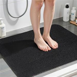 COSYLAND Tappeto Doccia Antiscivolo 60x60cm - Tappetino Doccia Antiscivolo in PVC Morbido, Senza Ventose, con Drenaggio Rapido, Comfort per Piedi, per Bagno, Anziani e Bambini, Nero