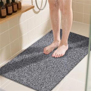 COSYLAND Tappeto Doccia Antiscivolo 40x80cm - Tappetino Doccia Antiscivolo in PVC Morbido, Senza Ventose, con Drenaggio Rapido, Comfort per Piedi, per Bagno, Anziani e Bambini, Nero e Bianco