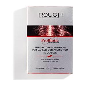 Rougj ProBiotic - Integratori per Capelli con Biotina, Zinco, Ferro, Rame, Vitamina B6, Vitamina E - AnticadutaCapelli Donna - Integratore Antiossidante Probiotico - 30 Capsule