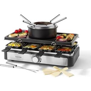 Salter Set raclette e fonduta 2 in 1, elettrico, 1400 W
