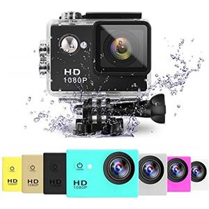 TrAdE Shop Traesio- Action Cam Full HD 1080P con Custodia Impermeabile SUBACQUEO Sport Camera Kit