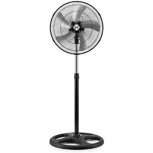 DISCORAMA - VENTILATORE A PIANTANA 360° 75W CON 5 PALE POTENTE E SILENZIOSO PER CASA UFFICIO DESIGN MODERNO REGOLABILE ALTEZZA FLUSSO D'ARIA AMPIO E COSTANTE PER UN COMFORT ESTIVO SUPERIORE