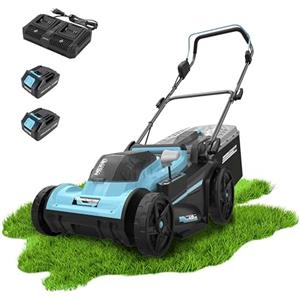 Cecotec Tagliaerba a Batteria Terrenator E7 Liberty Z Plus. Motore Brushless, 2 Batterie 21V 4Ah, Caricatore Doppio, Z-Tech 25-75mm, Taglio 43cm, 3in1 Mulching, Sacco 45L, Ruote Posteriori XL