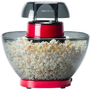 Cecotec Fun&Taste P'Corn Easy Popcorn Maker 1200 W, sistema di iniezione d'aria, ciotola rimovibile, coperchio antiaderente e rimovibile, design compatto, nero/rosso