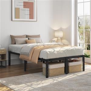 Yaheetech Rete Una Piazza e Mezza Struttura Letto Matrimoniale per Materasso 120 x 190 cm in Metallo senza Testiera Altezza 41,5 cm Spazio di Organizzazione per Camera da Letto Nero