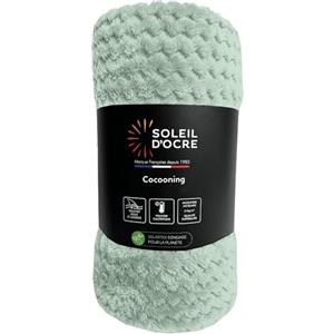 Soleil d'ocre, Coperta, coperta 180x220 cm COCOONING verde acqua