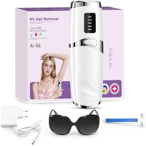 JAPORIA Epilatore Luce Pulsata, Luce Pulsata Indolore, 999,999 Flashes Epilazione Laser Peli Donna, 3 Livelli di Energia, Epilatore Laser per Corpo, Ascelle, Bikini, Donne e Uomini-Bianco
