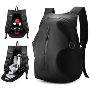 WEPLAN Zaino da moto da uomo, impermeabile, per casco da moto, con grande capacità, nero