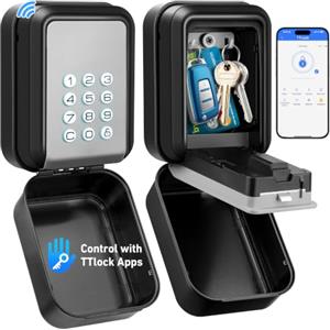 ENONEO Cassetta di Sicurezza per Chiavi Esterno Impermiabile | Diritti di Accesso+Multi-Password | Elettronica Cassetta Sicurezza Chiavi Self Check IN Bluetooth Cassaforte per Chiave con Codice