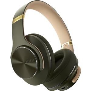 DOQAUS Cuffie Bluetooth Over Ear, [fino a 90 ore] Cuffie senza fili con 3 modalità EQ, HiFi Stereo Pieghevole con Microfono, morbidi cuscinetti auricolari per iPhone/ipad/Android/Laptop Verde