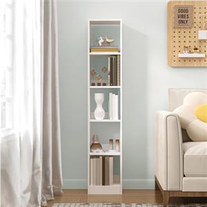 Hzuaneri Libreria a 5 Ripiani, 24 x 30 x 153,2 cm, Bianco