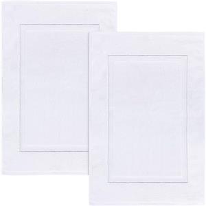 Utopia Towels - 2 Tappeti da Bagno in Cotone, (53 x 86 cm), 100% Cotone Ring-Spun - Altamente Assorbente e Lavabile in Lavatrice, tappetini da Bagno per Doccia (Bianco)