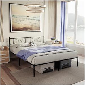 Dreamzie Struttura Letto Matrimoniale 160x200 cm - Letto con Testiera 160x200 cm - Rete Matrimoniale in Metallo con Testiera - Altezza 35 cm - Montaggio Facile e Spazio Extra Sotto