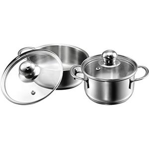 Kopf 124238 Mini pentola Parvus, 2 pz., Ø 14 + 12 cm, 0,65 + 0,7 litro, acciaio inox