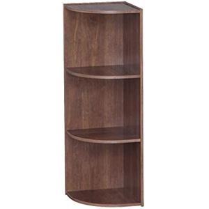 Iris Ohyama Mobile, Libreria, Scaffale Angolare da Parete in Legno, 3 Livelli, Marrone, Polivalente, Modulare, Aperto, Per Soggiorno, Ufficio, Camera, Libri, CD, Decorazioni, Montaggio Facile, CX-3C