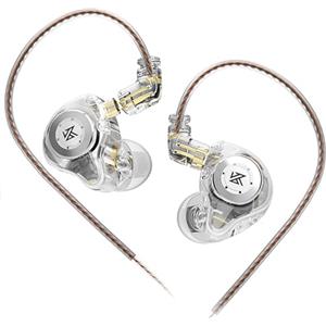 Yinyoo KZ EDX PRO Cuffie In-Ear, HIFI Suono Bassi Profondi con Auricolari In-Ear Cablati 1DD Unità Dinamica a Doppio Circuito Magnetico Driver da 10 mm con Cavo Staccabile (bianco, senza mic)
