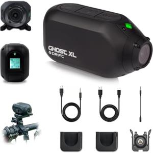 Drift Innovation DRIFT Ghost XL Action Cam Moto, Batteria 9H, POV 140°, Obiettivo Rotativo 300°, IPX7 Impermeabile, 12MP, Controllo App, per Casco e Bici