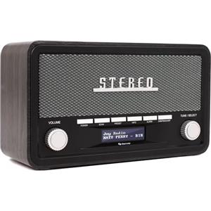 Denver DAB-18DGR Radio DAB+ FM Bluetooth AUX con Sveglia, Grigio Scuro