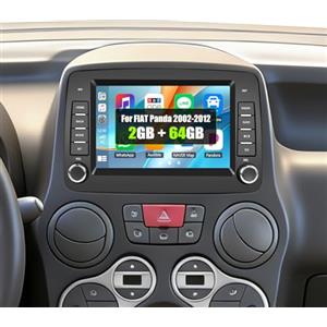 SIXWIN 2GB+64GB Android 13 Autoradio per Fiat Panda 2002-2012 con CarPlay/Android Auto/Mirror Link, HD 7 Pollici TouchScreen Schermo Navigatore WiFi Bluetooth FM RDS Commande au Volant