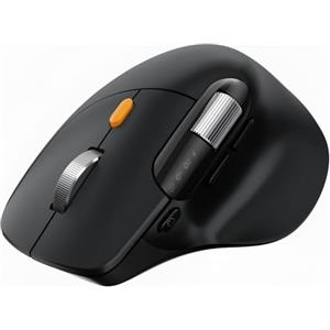 ProtoArc Mouse Ergonomico con Scorrimento Veloce, EM25 Mouse Wireless Bluetooth(2.4G+BT+BT), Scorrimento Laterale, Pulsante Personalizzabile, Ricaricabile, 8K DPI, per Windows/Mac/Android - Nero