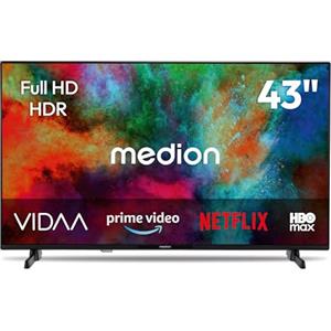MEDION TV 43 pollici (108 cm) Full HD Smart TV (HDR, VIDAA Store, DVB-T2 HD, DVB-C, DVB-S2, HEVC, Prime Video, Disney+, DAZN, HbbTV, PVR, Bluetooth, MD 843101)