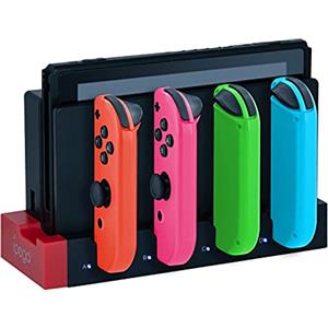 Mcbazel ipega 4 in 1 Switch JoyCon Dock di Ricarica Controller Dock Station con Indicatore LED Compatibile con NS Switch/Switch OLED Joycon - Non compatibile con Switch 2