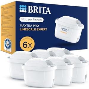 BRITA Filtro acqua rubinetto MAXTRA PRO Limescale Expert - 6 pezzi | Filtri per acqua originali caraffe filtranti BRITA riduzione del calcare extra e ideale per bevande calde (scorta semestrale)