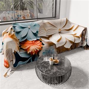 PETTI Artigiani Italiani - Telo Arredo in Microfibra, Copritutto, Copridivano 360x270 cm, Fantasia Floreale 05 5 | Telo Protettivo Lavabile, Copriletto e Copritavolo Multiuso per Divani