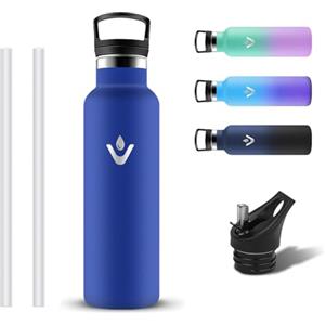 Grsta Borraccia Termica 500ml, Borracce Termiche con Cannuccia, Senza Perdite Borraccia Bambini, Borracce Acciaio Inox Senza BPA, Riutilizzabile Bottiglia Termica per Scuola, Ciclismo, Corsa