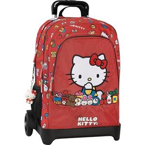 Franco Cosimo Panini HELLO KITTY - Zaino Scuola Trolley Ufficiale Hello Kitty, Maniglia Regolabile, Trolley Staccabile, Ruote Sostituibili, Spallacci Imbottiti e Regolabili, 2 Scomparti Principali, Tasca Frontale