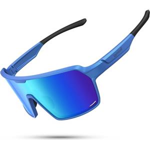 Lamicall Occhiali da Sole Ciclismo Polarizzati, [29g Ultraleggero] TR90-Telaio Infrangibile, Anti-UV400, Naselli & Aste Regolabili, Occhiali da Sole Sportivi per Uomo e Donna, per Ciclismo/Corsa