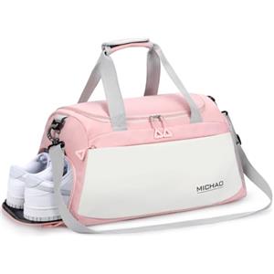 Damcyer Borsone da Viaggio, 35L Borsone Palestra Donna con Scomparto per Scarpe e Tasche Umide Impermeabili, Borse Sportive per Sport Viaggi Nuoto Yoga Escursionismo, Rosa