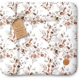 Totsy Baby Fasciatoio neonato 85x72 cm - universale portatile materassino rigido a cuneo tappetino per cassettiera lavatrice e tavolo lavabile e impermeabile Foglie