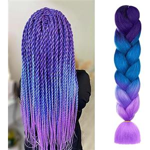 Aomig Allungato Intrecciare, Dreadlock Parrucca, Ombre Jumbo Trecce Jumbo Estensioni dei Capelli Resistenti ai Calore, Parrucca Rasta per Crochet Twist Intrecciare i Capelli Africane Extension