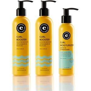 COCUNAT - Curl Booster 2 + Curl Moisturizer Leave-In - Gel Definitore - Districa, Definisce e Idrata i Ricci - Elimina il Crespo - Metodo Ricci - 250ml + 150ml