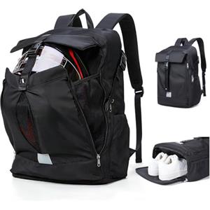 WEPLAN Zaino Moto Uomo Donna Impermeabile Zaino Portacasco Zaini per Casco Borsa Porta Casco Moto Zainetto Sportivo Zaini da Viaggio,Black L