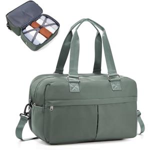 SEAFEW Borsone da Viaggio,Bagaglio a Mano 40x30x20 Ryanair Borsa da Viaggio Espandibile,Borsa da Cabina Ryanair Borsa Sportiva Borsone da Palestra Borsa da Weekend,N3-Verde