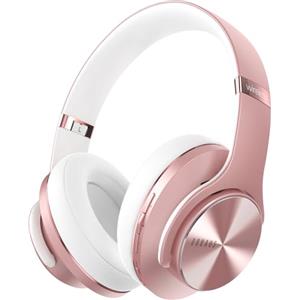 DOQAUS Cuffie Bluetooth Over Ear, [fino a 90 ore] Cuffie senza fili con 3 modalità EQ, HiFi Stereo Pieghevole Cuffie con Microfono, Auricolari morbidi per iPhone/ipad/Android/Laptop Rose Gold